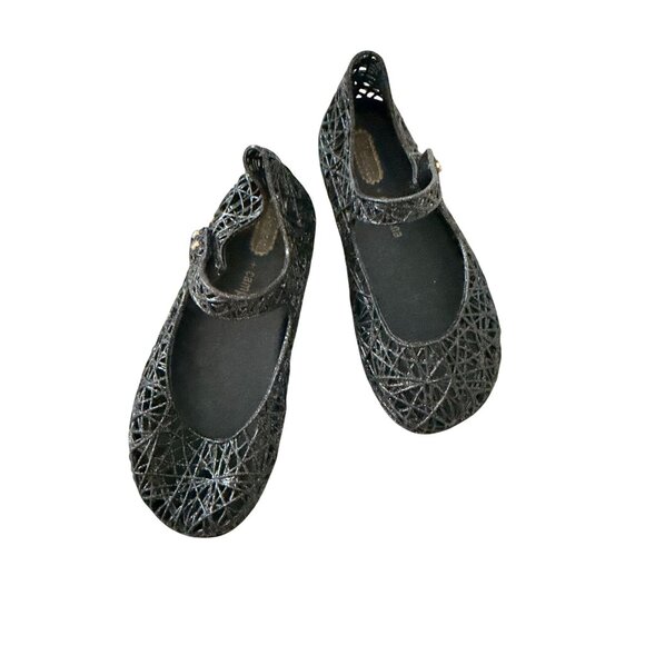 MINI MELISSA x Campana Girls Black Mary Janes Flats Size 10 - Picture 8 of 8